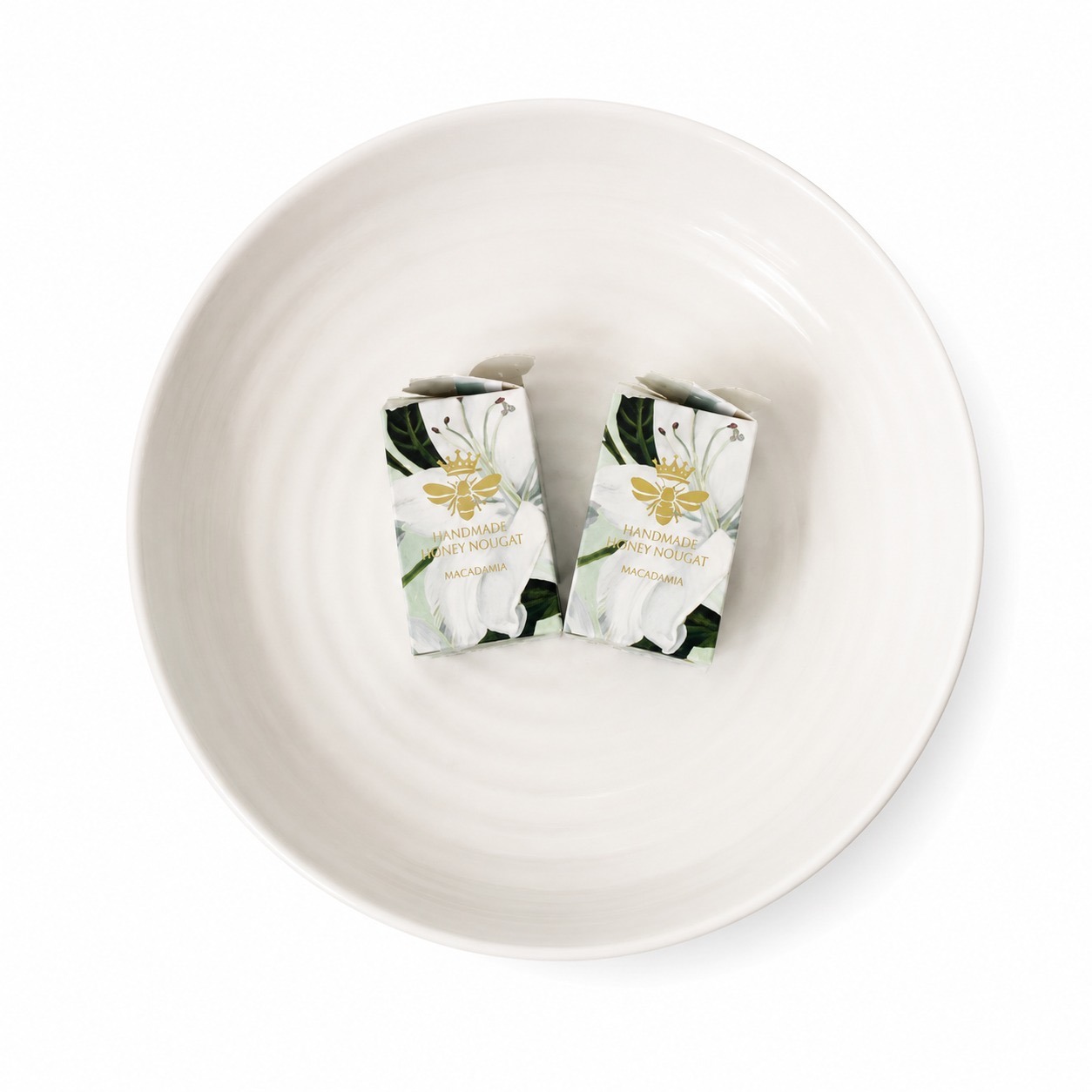 Round Flat Salad Bowl with Design