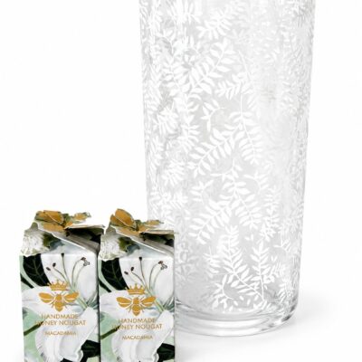 Vase with White Leaves