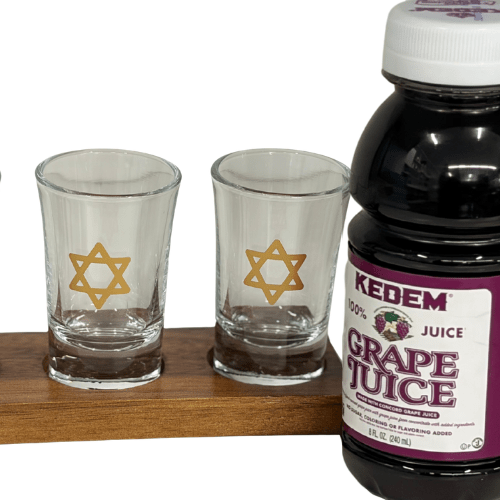 6 Glasses on Wooden Tray - Image 2